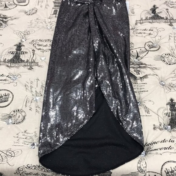 SAYLOR Roslynn Sequin Cross Front High/Low Dress - Picture 6 of 7